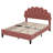 Upholstered Platform Bed With Flower Pattern Headboard-76142007-76142006
