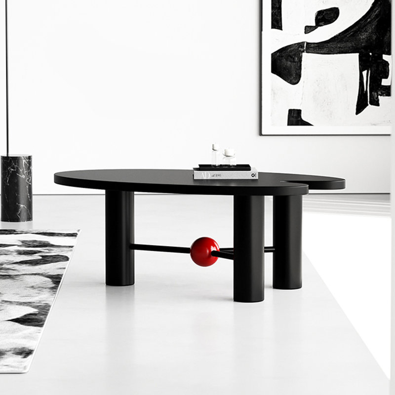 Table de bout en nuage de couleur crème en forme de vent, H 17,71 po x L 37,4 po x l 21,65 po