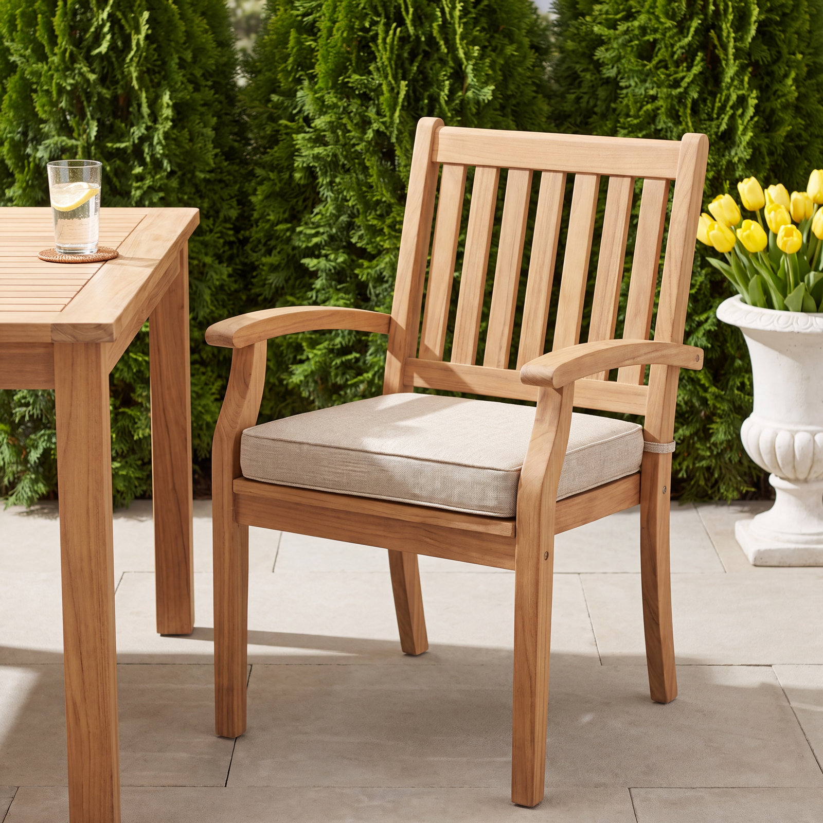 Sunbrella® Seat Cushion, Cast Ash Sunbrella® Plainweave, 20" W x 18" D