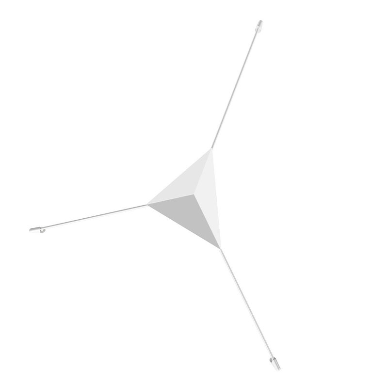 Abstract LED Flush Mounted Sconce, Small, Satin White