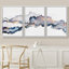 Signe, reproduction d'art sur toile encadrée, géométrique, bleu, or, fumée, vague, paysage, abstrait, formes, illustrations, minimalisme, décor, relax / calme pour le salon, la chambre à coucher, le bureau