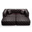 Ensemble de canapé moderne 77 po, canapé modulaire rembourré en similicuir 2 places avec conception touffetée à la main pure, 2 repose-pieds et 2 coussins, combinaison multiple pour le salon