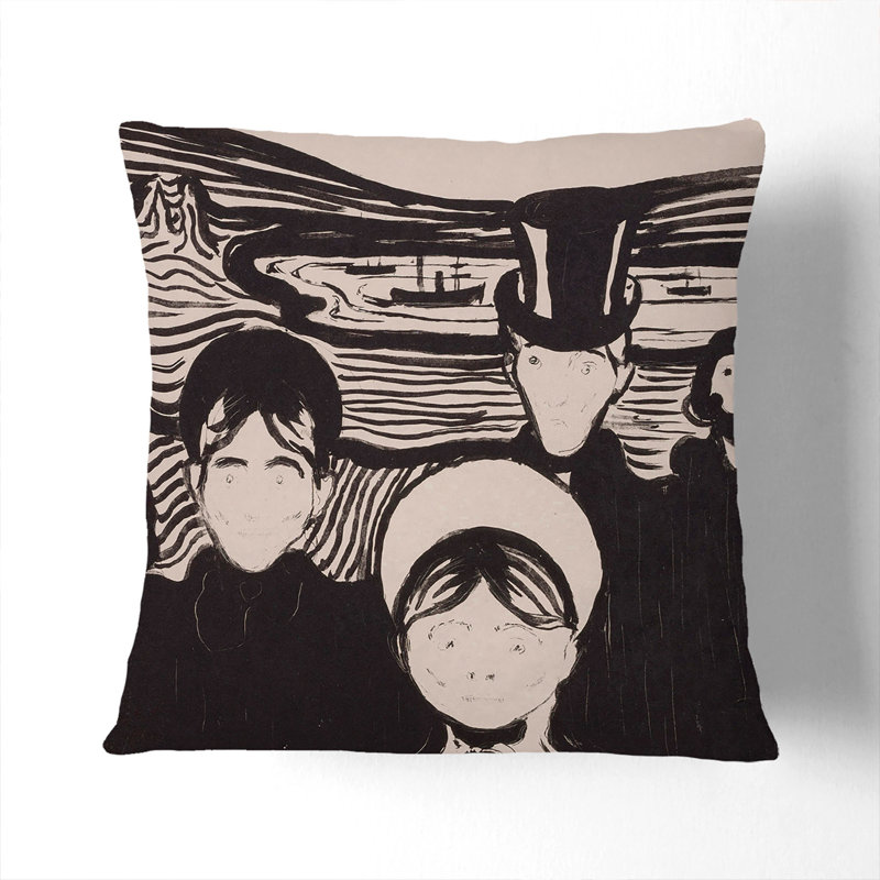 Angst Square Throw Cushion, 40cm H x 40cm W x 15cm D, Black