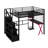 Full Size Metal Loft Bed With Built-In Work Station, Wardrobe, Storage Staircase And LED