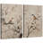 Elegant Bird and Blossom Botanical Artwork, Living Room Pictures, Framed Canvas Giclee Print 2 Pieces Wall Art-1849344212-1849344232