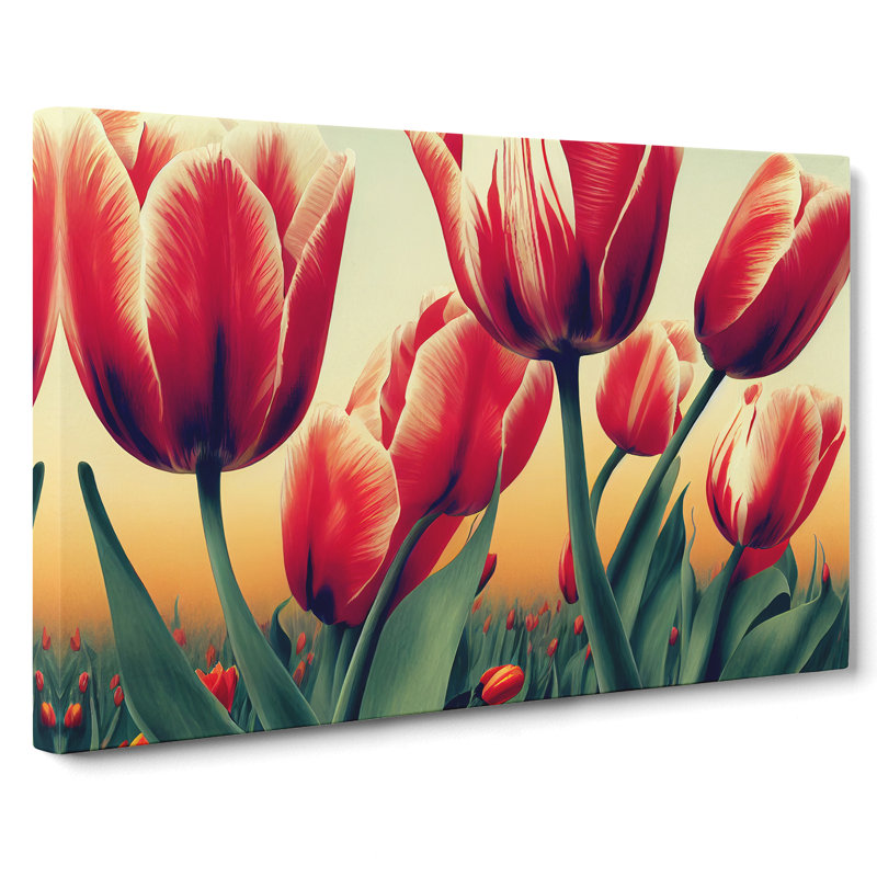 Enchanting Tulip Flowers - Wrapped Canvas, 35cm H x 50cm W x 3cm D