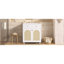 Meuble-lavabo de 76 cm avec lavabo en céramique, structure en bois massif, tablette réglable et panneaux avant pour un rangement moderne et polyvalent.