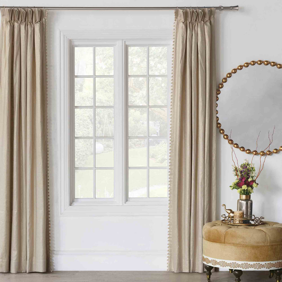 Marceau Linen Blend Room Darkening Curtain Single Panel Eastern Accents 