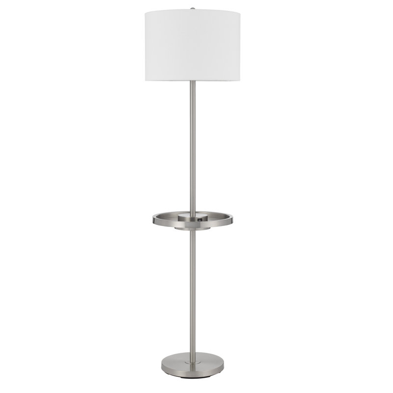 Lampe de table sur pied 62 po Dinwiddie, Blanc, Argent