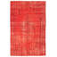 Tapis décoratif en laine rouge de conception unique 6 pi x 9 pi 1 po noué à la main 1980s