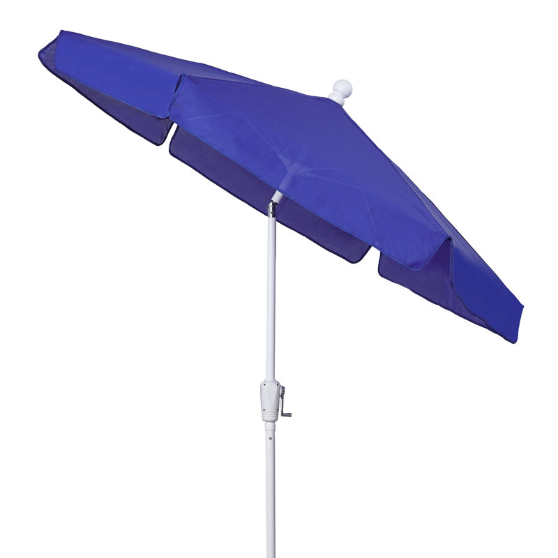 Parasol de jardin inclinable, Crank Lift, Bleu, White