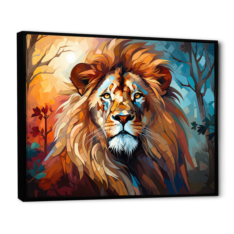 «Kayvonna Lion Contemporary Pride Contemporary», reproduction sur toile, Cadre flottant noir, H 30 po x l 40 po x P 1,5 po