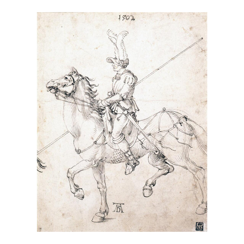 «Lancier à cheval» par Albrecht Dürer - Impression giclée, H 20 po x l 16 po