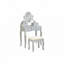 Wood Make-Up Vanity Table and Stool Set-1755288299
