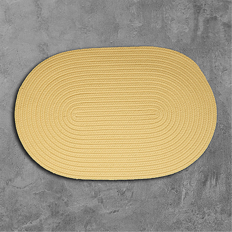 Tapis réversible intérieur / extérieur Audryanna - jaune, Ovale 7 pi x 9 pi