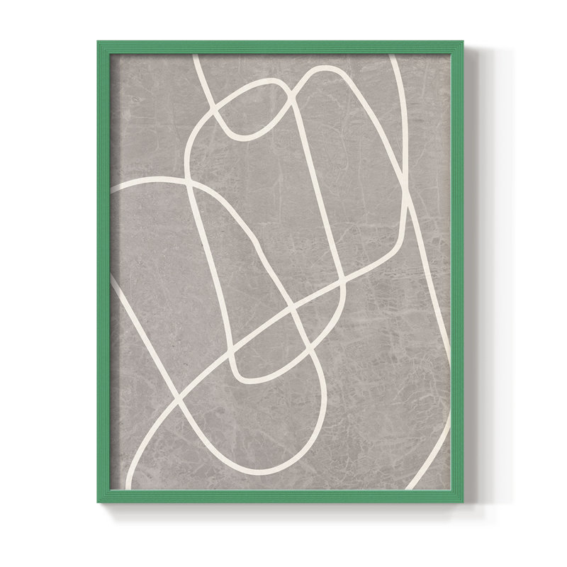 Fissures II Framed Print - Solid Wood, 10" H x 8" W, Green