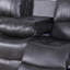 Ensemble de canapé inclinable manuel à 3 places avec table rabattable et porte-gobelets, fauteuil inclinable en similicuir, gris-116975482
