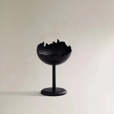 Modern Iron Pillar Candle Holder, Matte Black Broken-Edge Pedestal Candlestick for Dining Table & Mantel Decor