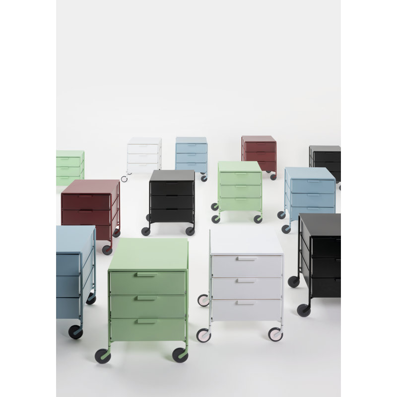 Citterio & Low Pale Green Mobile 3-Drawer Storage Unit