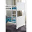 Lit simple superposé de style transitionnel avec finition blanche et pieds de support