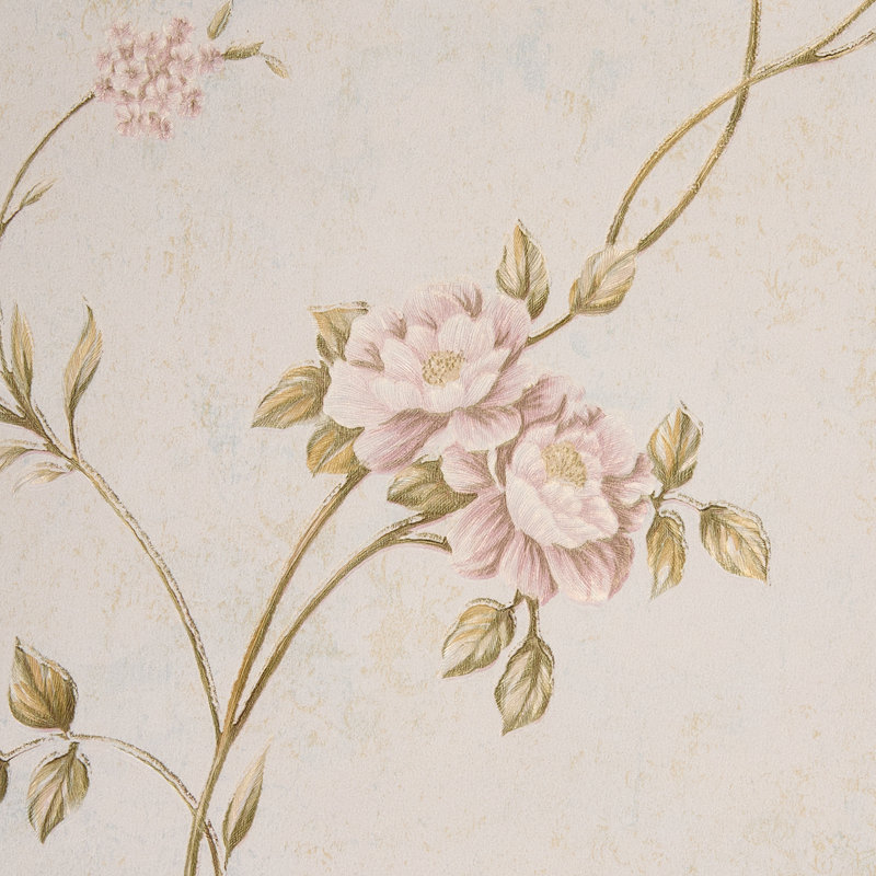 Vintage Non-Pasted Non-Woven 3D Embossed Wallpaper Roll, Beige
