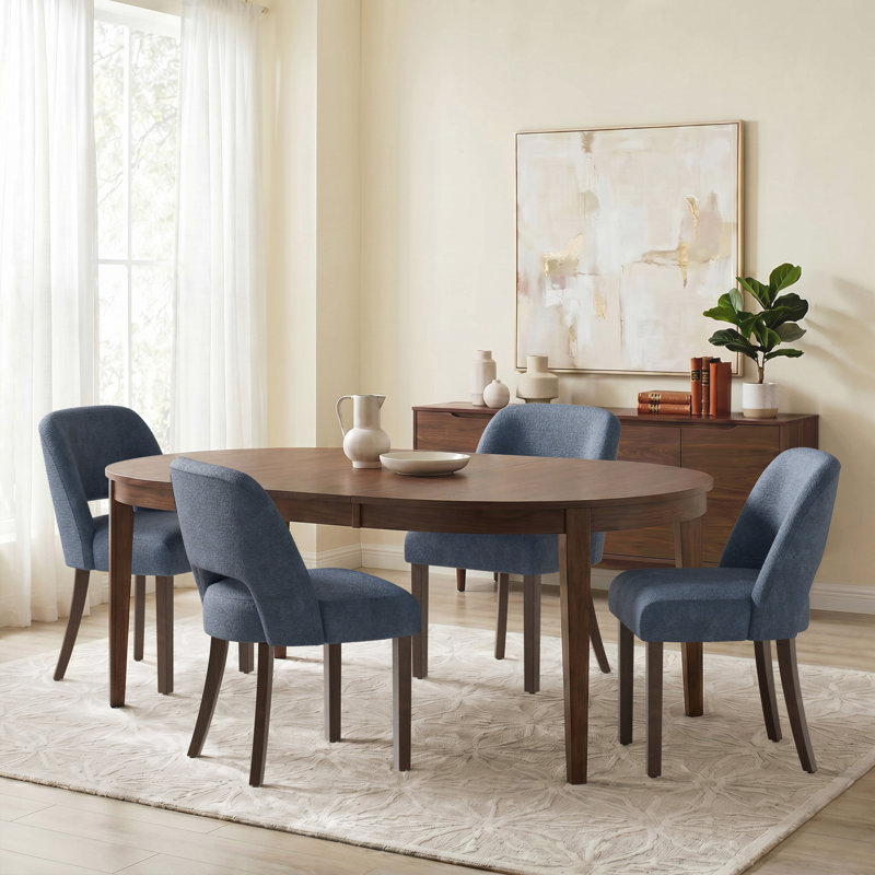 Chaise rembourrée en chenille moderne avec pieds en bois massif, chaise d'appoint Mid-Century pour cuisine et salle à manger