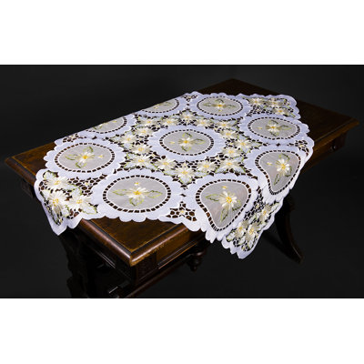 Sherell Embroidered Cutwork Table Topper