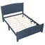 Lit plateforme double en bois massif avec lattes de soutien, structure solide, aucun sommier requis, bleu-871544247