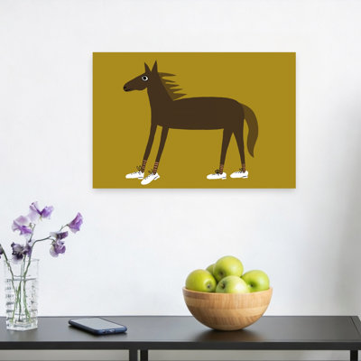 Cheval en espadrilles, art mural minimaliste moderne