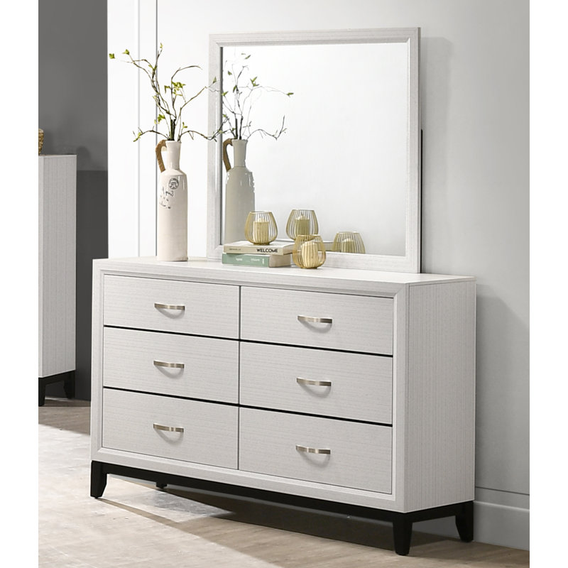 Commode double 6 tiroirs avec miroir Burrigan
