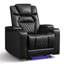 Siège de cinéma inclinable électrique de luxe en similicuir 36,2 po avec porte-gobelet, fauteuil inclinable avec USB et DEL