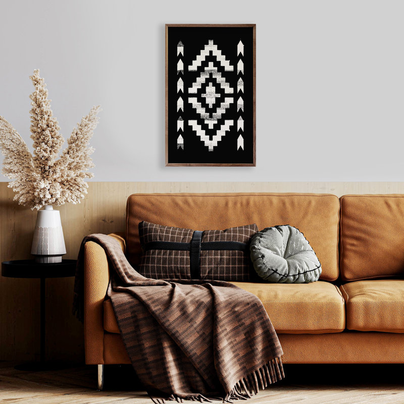 Pattern Aztec Black, Black/White, 24" H  x 16" W  x  1" D