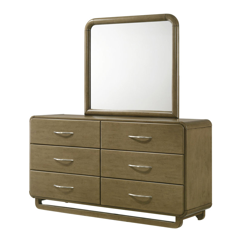 Commode 6 tiroirs et miroir Muscade