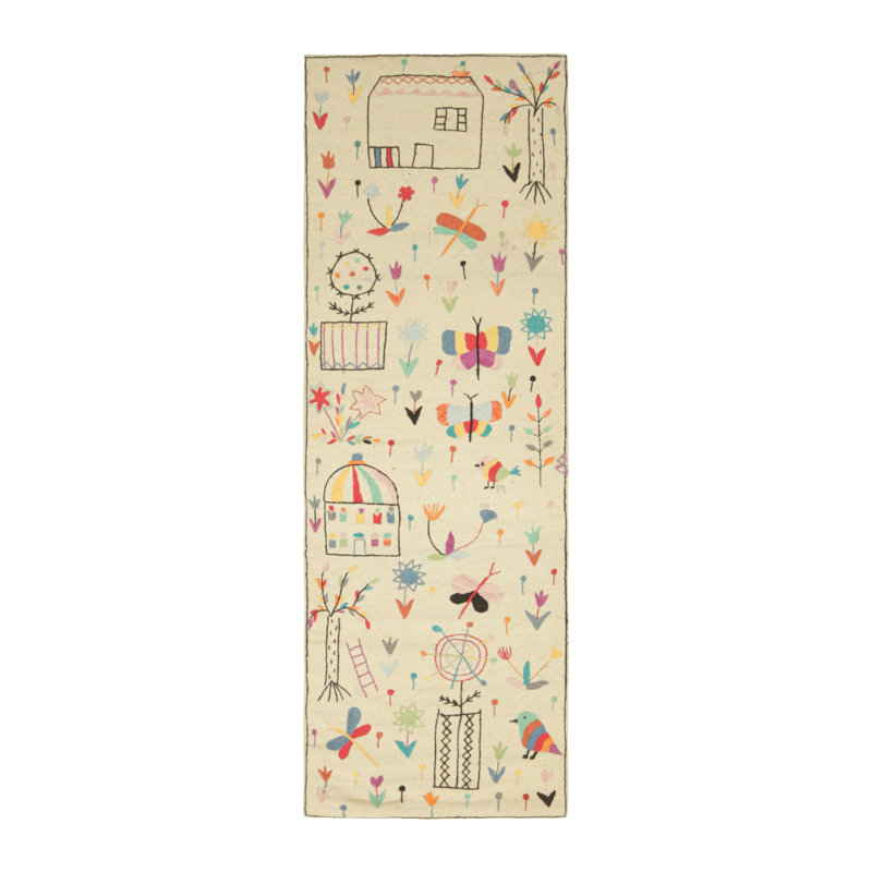 Rug & Kilim’S Suzani Style Kilim Runner Rug With Polychromatic Pictorials