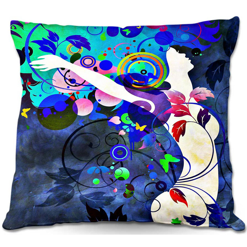 Reversible Throw Pillow, 16" H x 16" W x 4" D