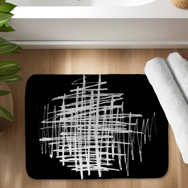 Contrast Bath Mat with Non-Slip Backing - Quick Dry Memory Foam Bathroom Rug - Absorbent - Modern Plush Spa-Style - Machine Washable
