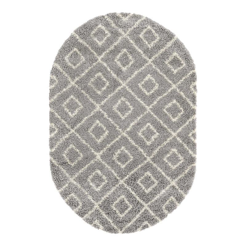 Azbill Geometric Indoor Rug, Oval 5'3" x 8'