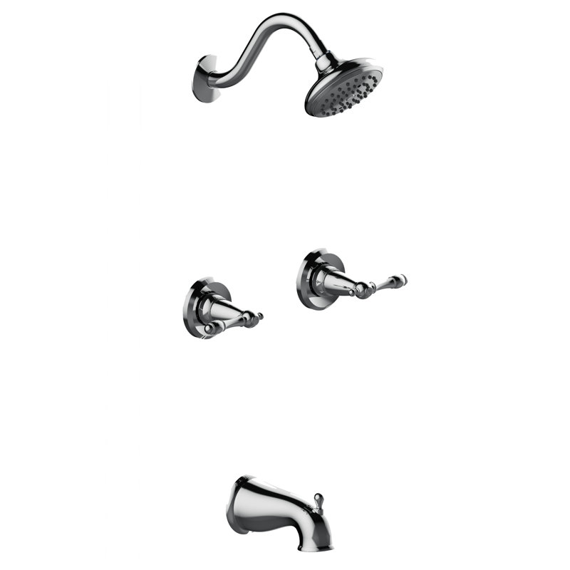 Robinet pour baignoire et douche avec valve Oakmont, Chrome