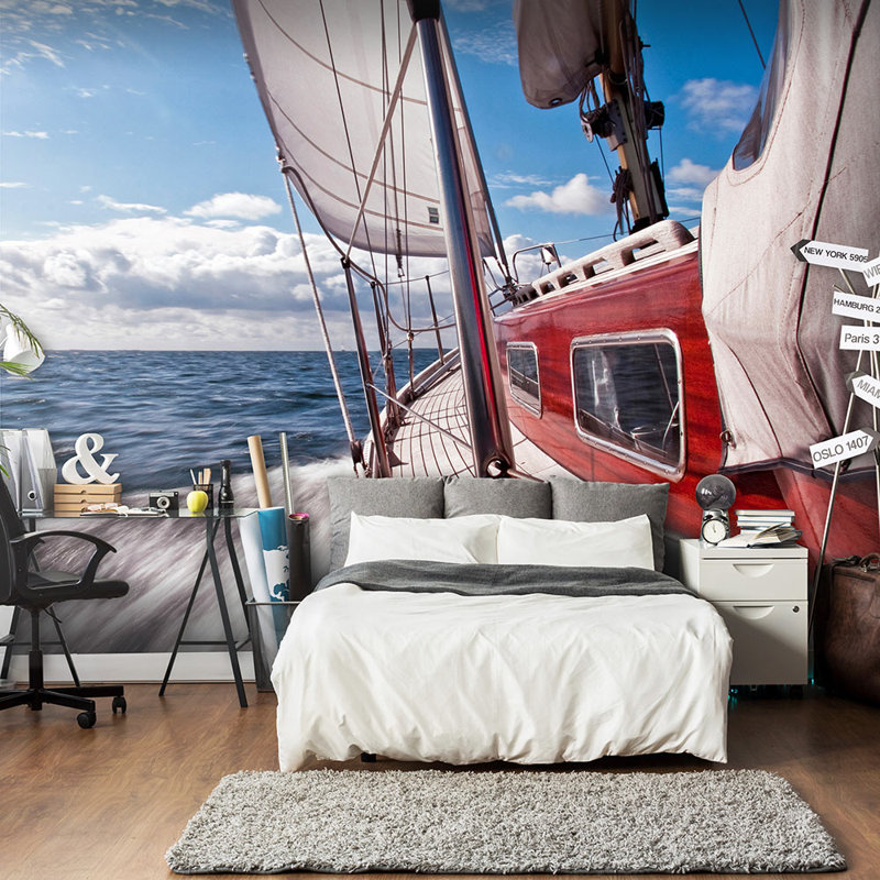 A Boat on the High Seas 1.54m x 200cm Wallpaper, 400 cm x 309 cm