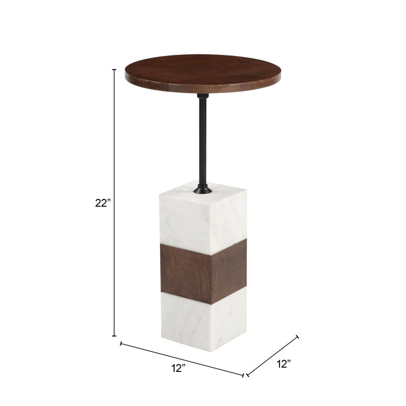 Table d'appoint Stuk brun et blanc