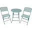 Ensemble de 3 chaises pliantes en acier thermolaqué pour l'extérieur