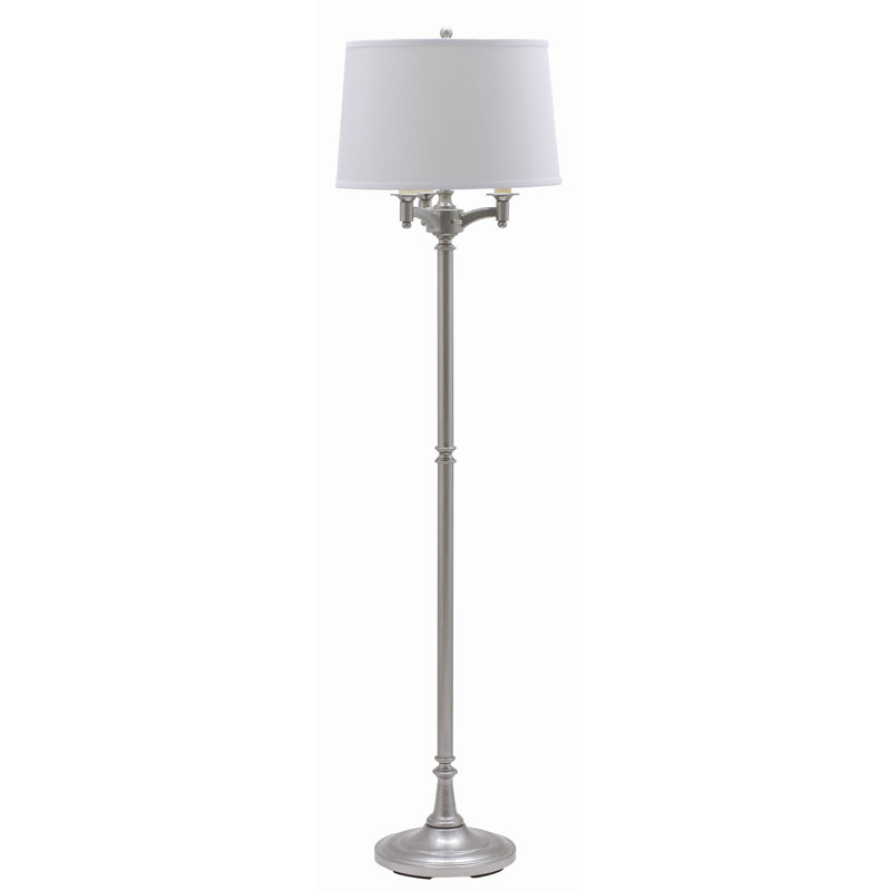 Lancaster Floor Lamp, Satin Nickel