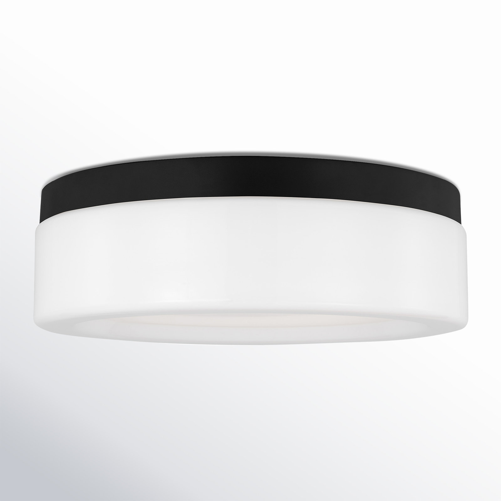 Helmes Single Light Flush Mount, Midnight Black