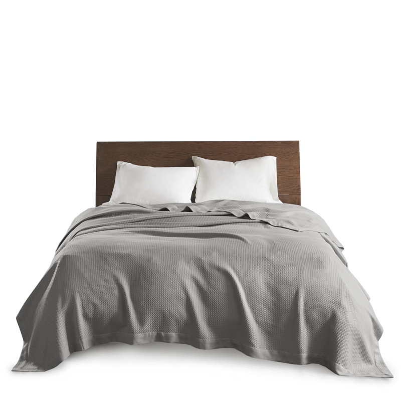 100% Certified Egyptian Cotton Blanket, Full / Queen, Gray