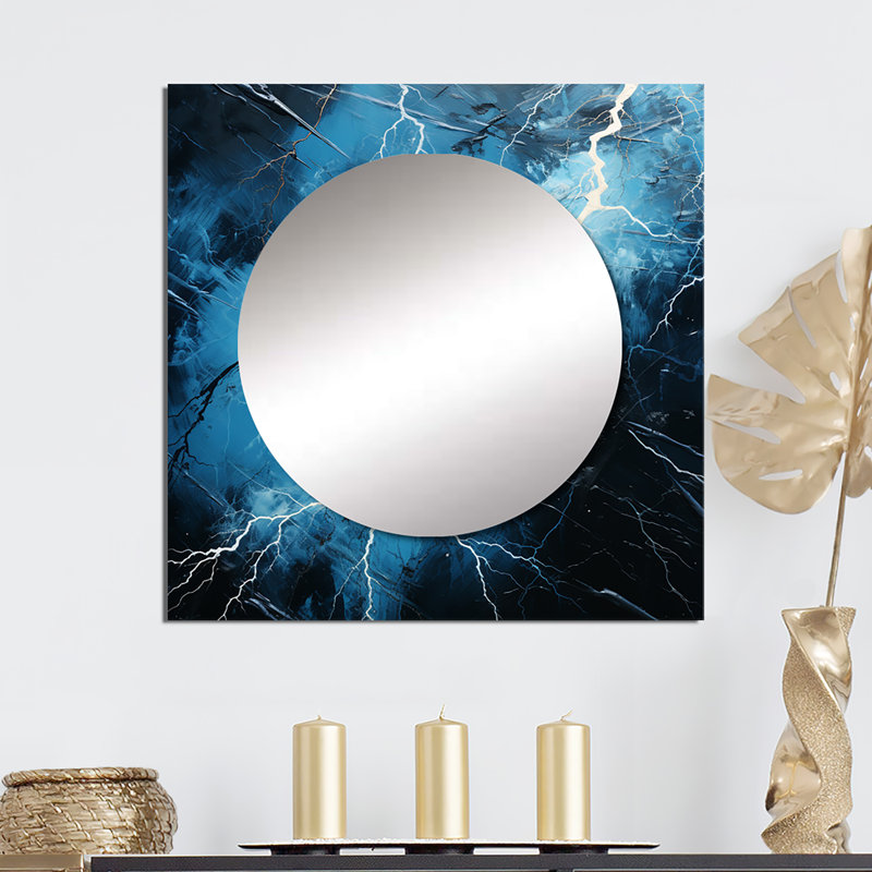 Delorus - Art mural miroir carré pour la salle de bain, 29 po x 29 po