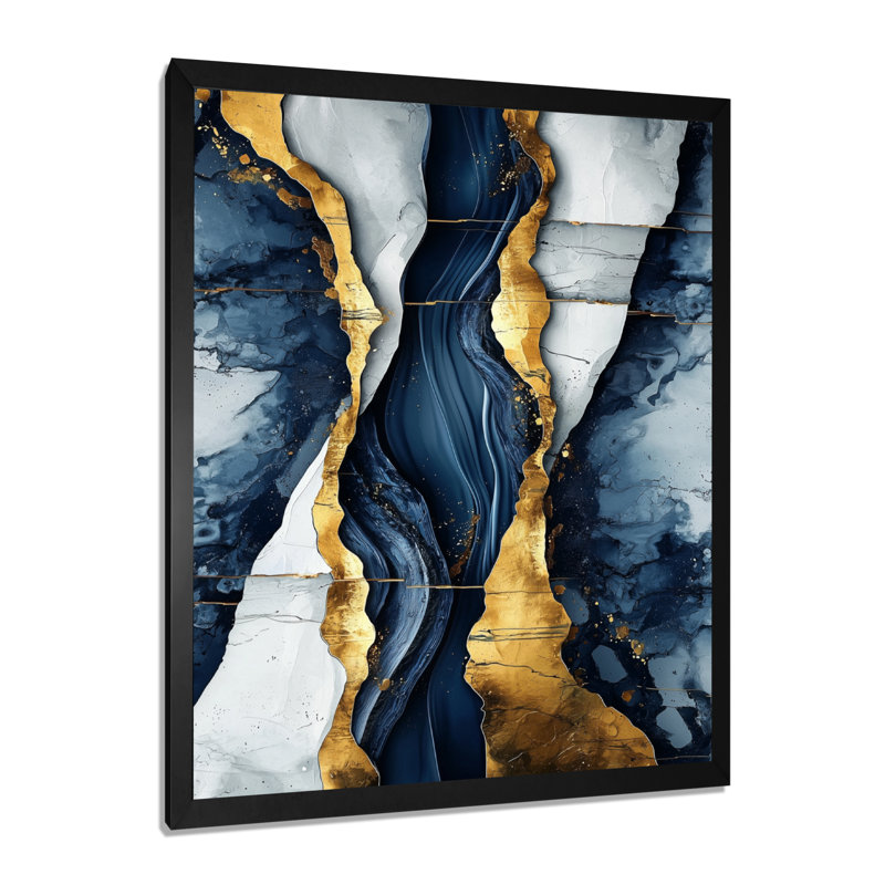 Standish - Abstract Wall Art Living Room, Noir, noir, noir, noir, H 20 po x l 12 po, Reproduction encadrée d'une seule photo