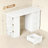 47" Modern Home Office Computer Desk Bookcase Combo Writing Table Workstation with 3 Drawer and Storage Shelf , White
