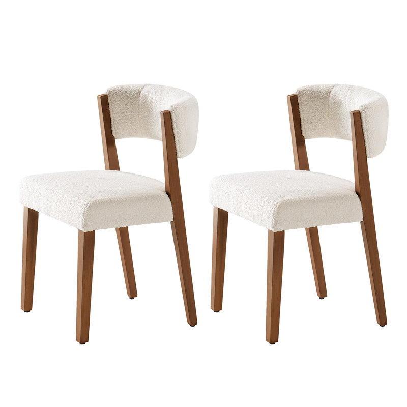 Mendivil Upholstered Dining Chairs with Pine Wood Legs Set of 2, 2