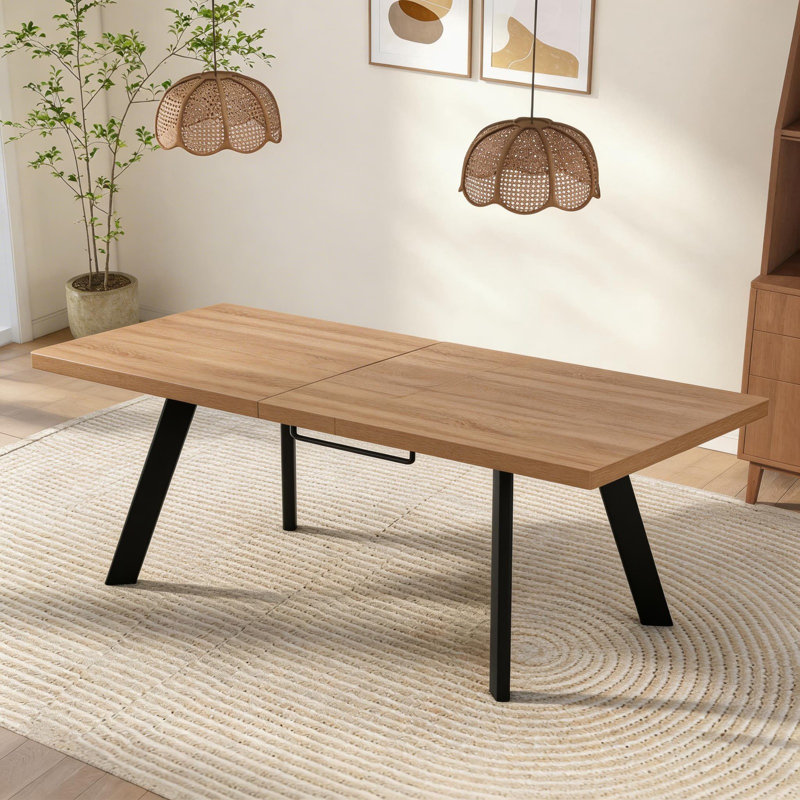Extendable Metal Base Dining Table
