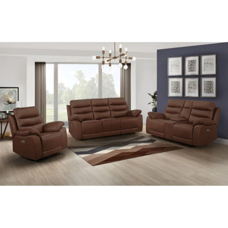 Ensemble de salon configurable, Brown, Microfiber/Microsuede/Polyester